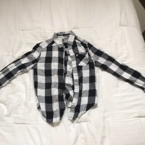 Black Buffalo plaid kids flannel